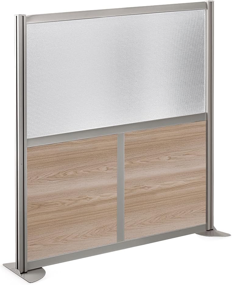 NBF Office Partitions - Cubicle Privacy Panel Wall Divider - Modern Room Separator with Quick Assembly - Indoor Laminate Free Standing Portable Room Divider Panel - 52" H x 49" W (Espresso)