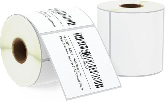 BETCKEY - 3" x 3" (76 mm x 76 mm) Multipurpose & Large Square Labels Compatible with Zebra & Rollo Label Printer,Premium Adhesive & Perforated [2 Rolls, 1000 Labels]
