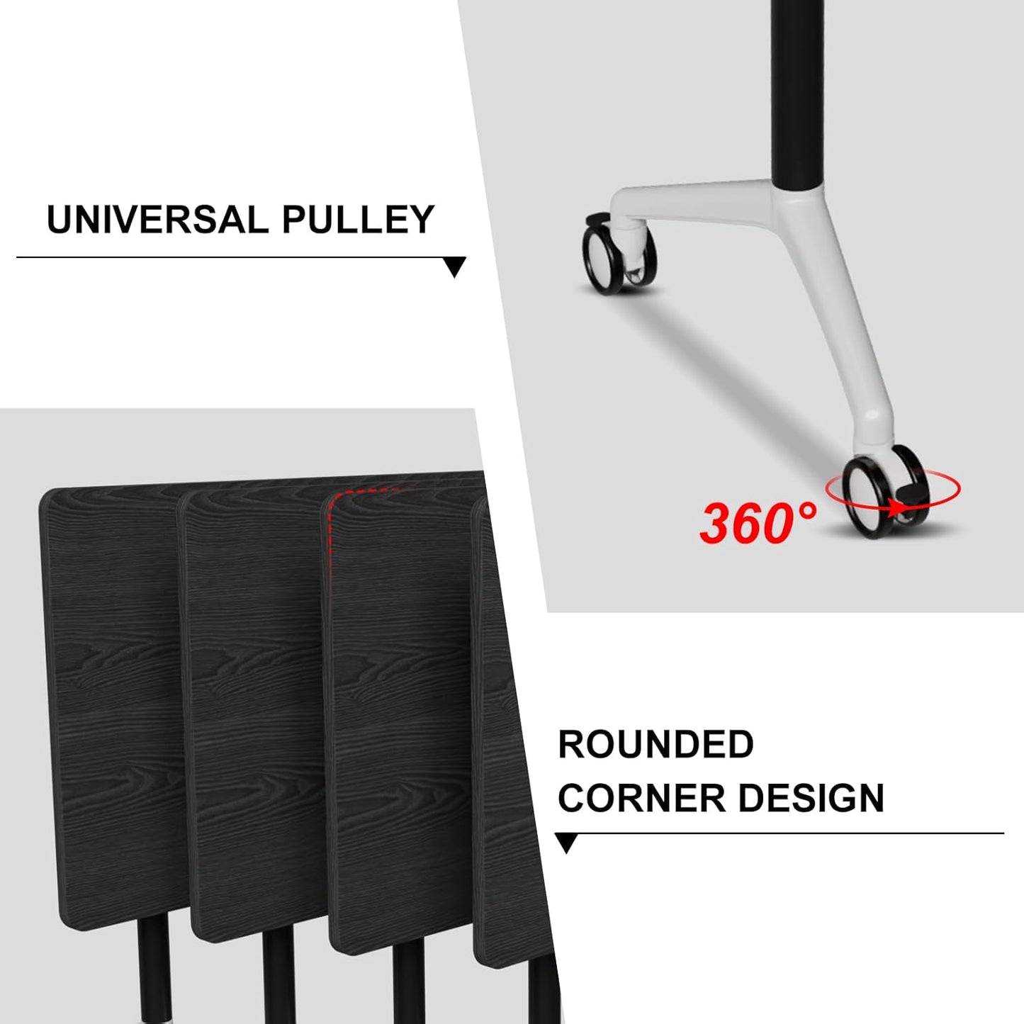 Conference Room Table with Flip-Top Design for Dynamic Meetings, Business Table Computer Desk with Heavy-Duty Frame,Foldable Seminar Meeting Tables for Home Office (6, F, 61IN)