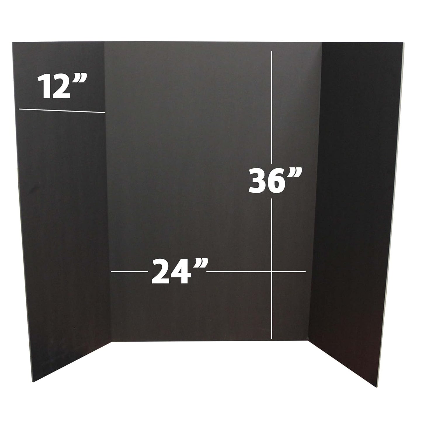 Flipside Products 36” x 48” Foam Project Boards for Presentations, Science Fair, School Projects, Event Displays and Trifold Picture Board - Total Black - 24 Pack