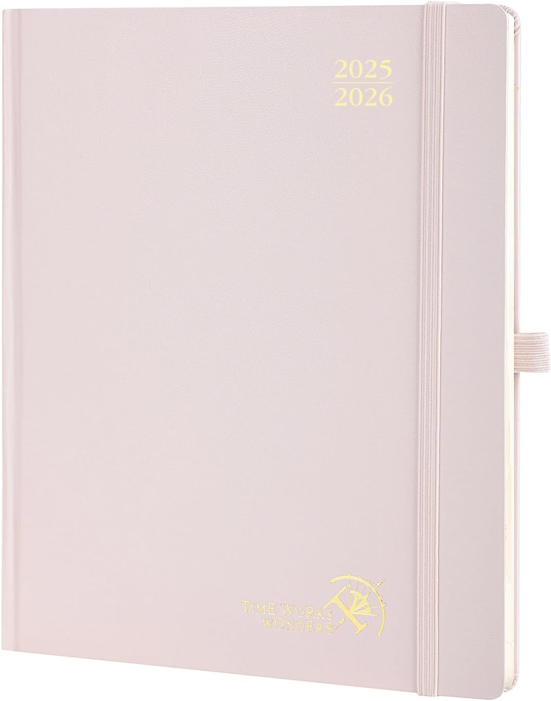POPRUN Planner 2025-2026, (Large 8.5'' x 10.5'' Hard Cover) Academic Calendar (July 25-June 26) Daily Weekly and Monthly Appointment Book with Hourly Time Slots, Monthly Tabs, 100 GSM - Light Pink
