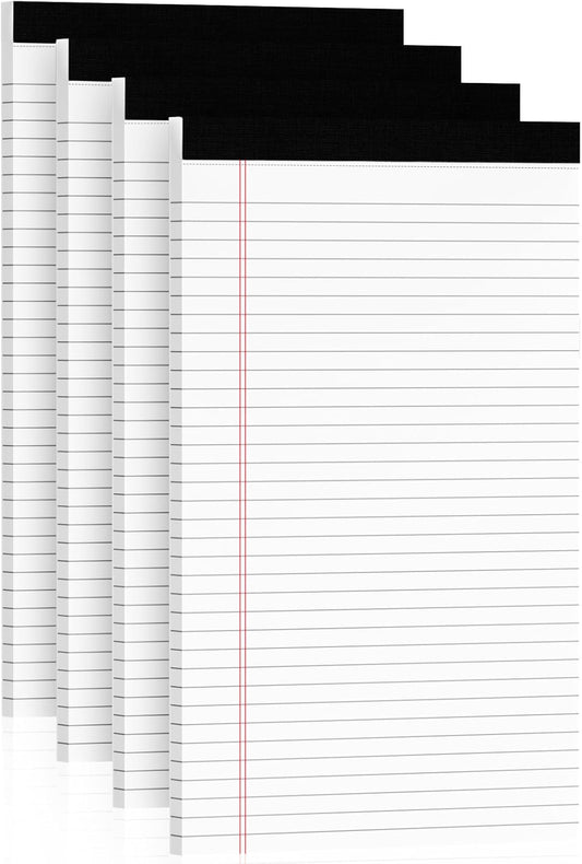 Note Pads 8.5 x 14 Wide Ruled, 4 Pack Legal Pads 8.5 x 14 White Paper Pads Lined Paper Tablets, Notebook Pads 8.5 x 14, White Lined Paper Pads 8.5x14 Writing Pad, 70 GSM Notebook Paper, 30 Sheets/Pad