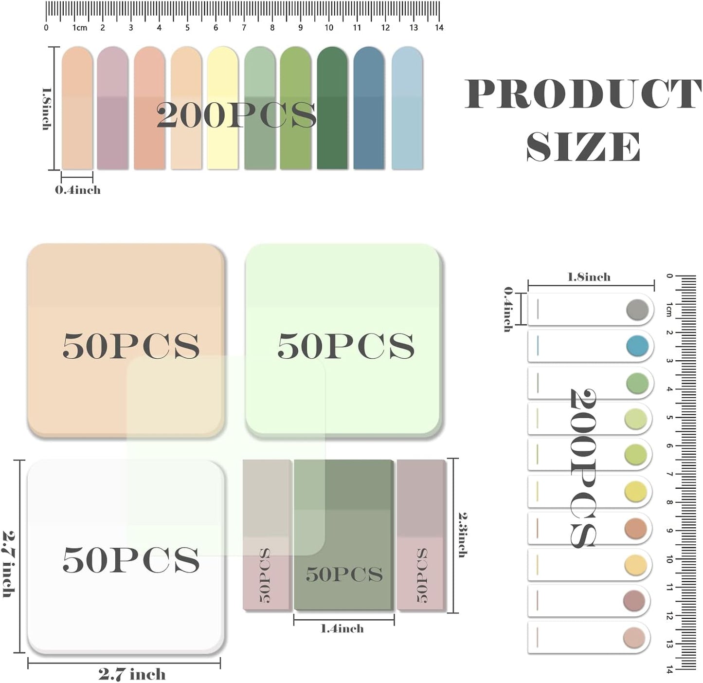BAYTORY 700 Sheets Pastel Transparent Sticky Notes, Clear Waterproof 3 x 3 inch See Through Memo Pad, Self-Adhesive Translucent Writable Index Tabs for Annotating Books, Study Stationary Supplies