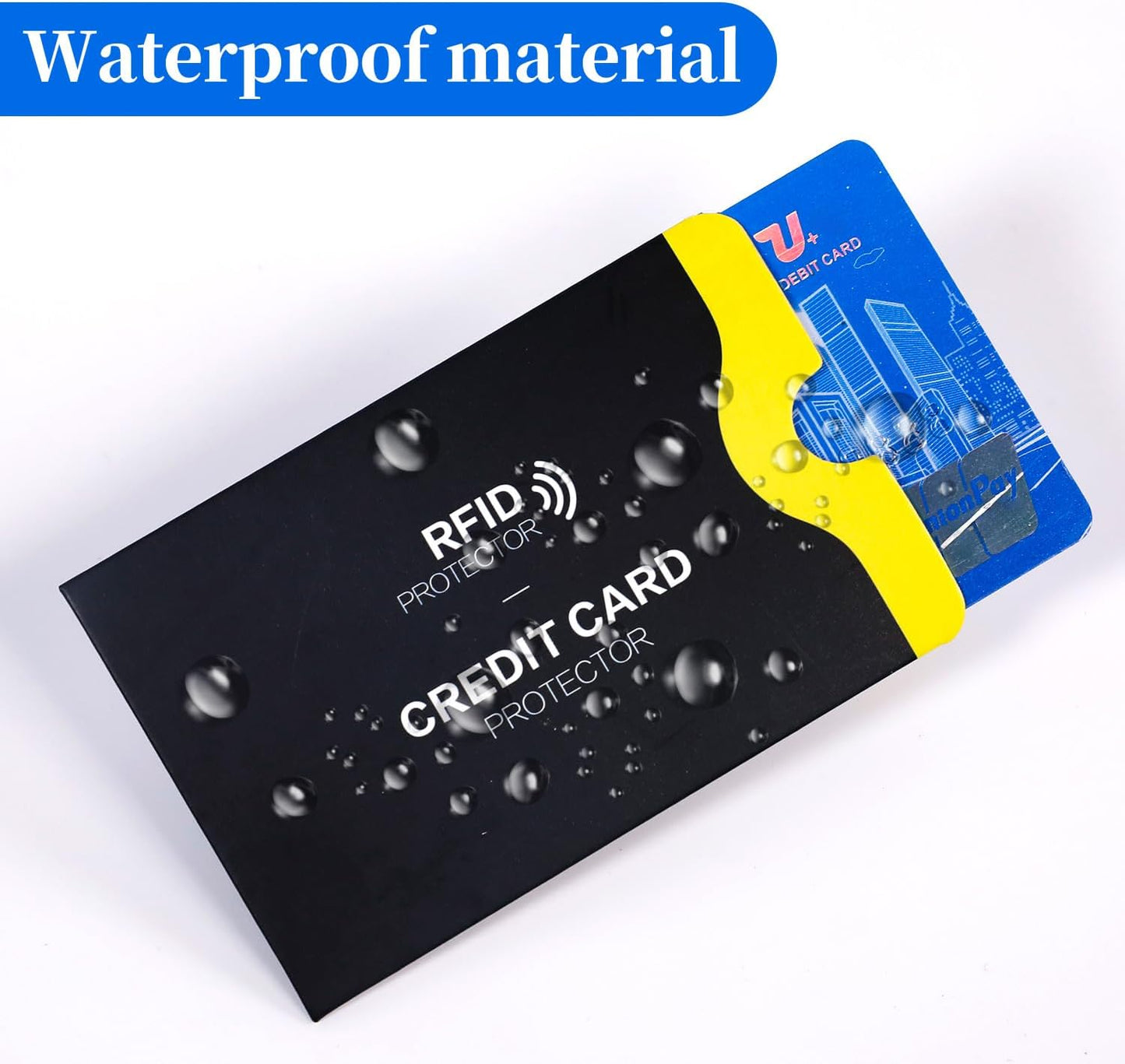 12 PCS RFID Blocking Sleeves, Credit Card Holder for Women Men Protect Cards Identity from Electronic Theft Travel Case Set (Navy Blue)