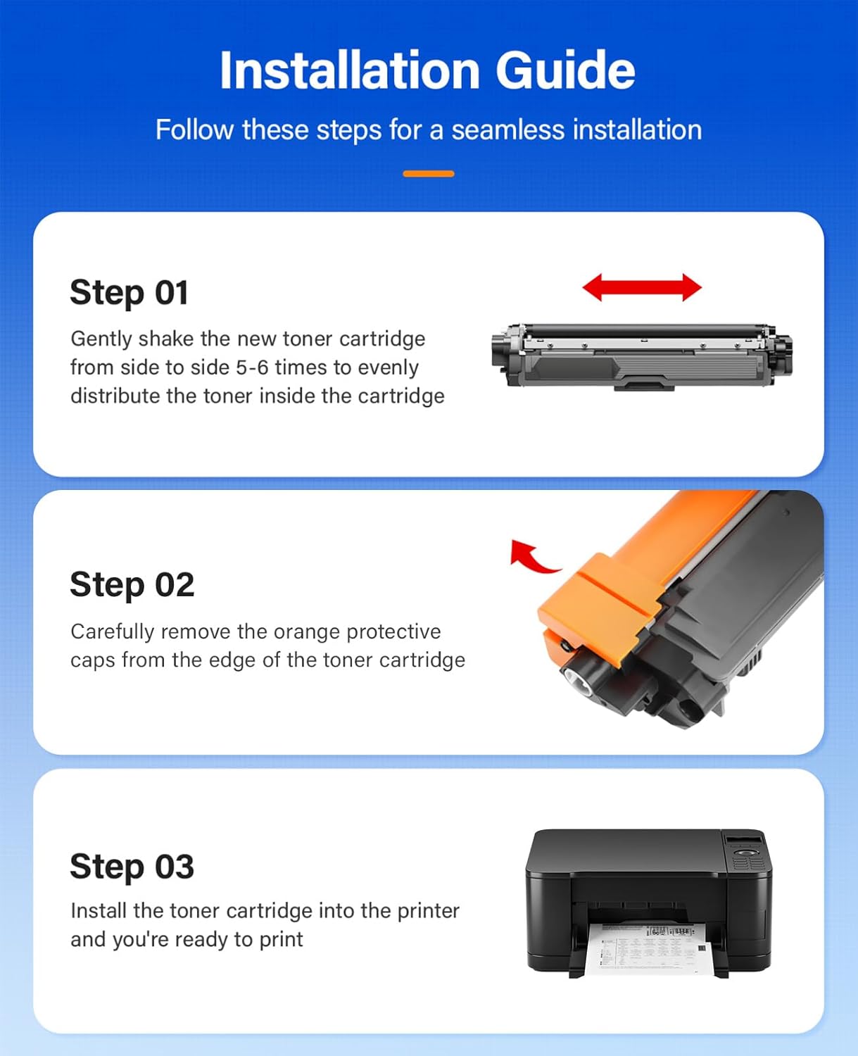 TN223 Toner Cartridge Set 4-Pack Black Color Replacement for Brother TN-223 TN227 Compatible with HL-L3270CDW HL-L3210CW MFC-L3770CDW HL-L3290CDW MFC-L3750CDW L3710CW HL-L3230CDW L3230CDN Printer Ink