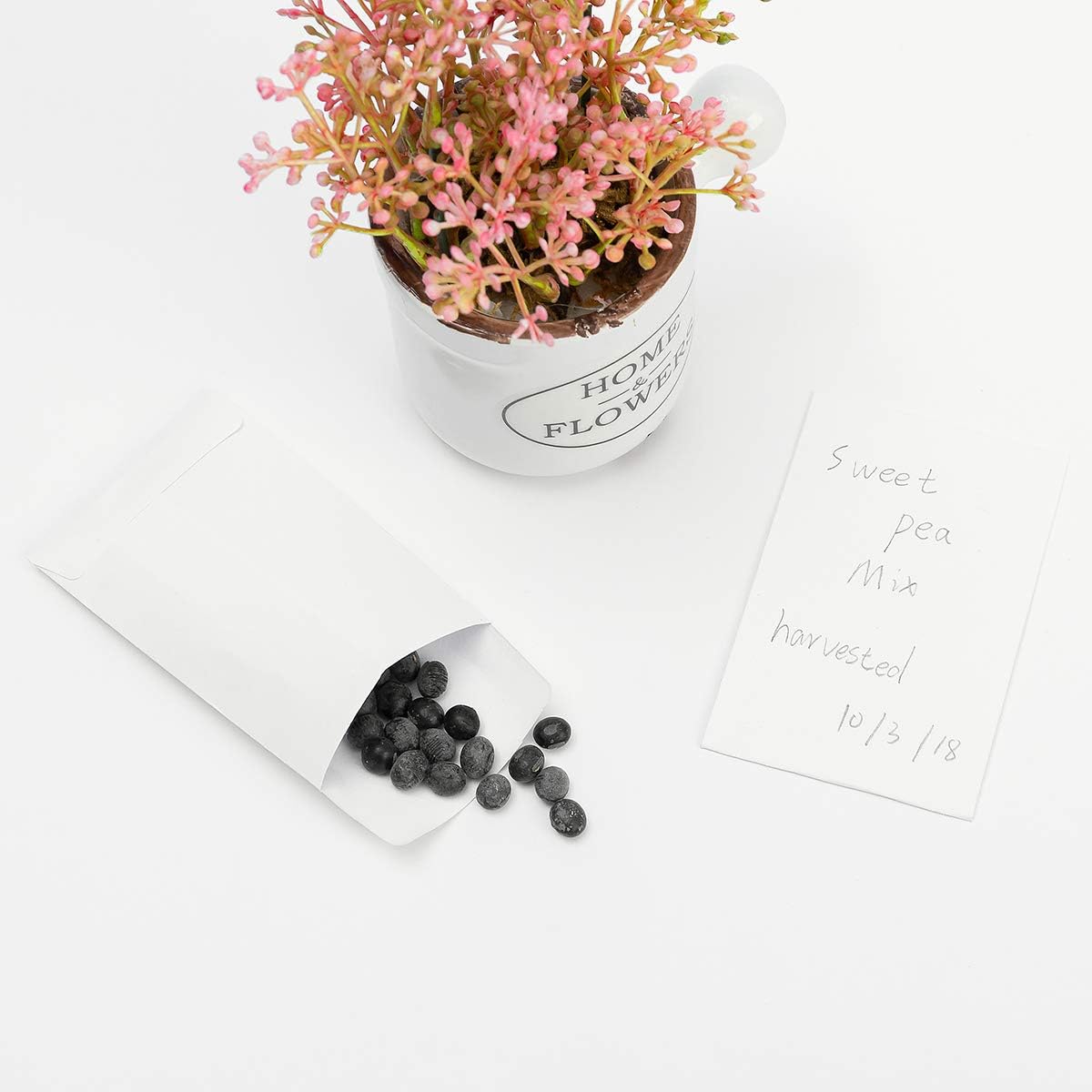 200 Pack Small Coin Envelopes Kraft Paper Seed Envelopes Mini Parts Small Items Stamps Storage Packets Envelopes Self-Adhesive for Garden, Office or Wedding Gift, (2 1/4 x 3 1/2 Inch, white)