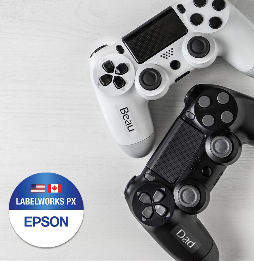 Epson LABELWORKS 218BMWPX Genuine PET (Polyester) Tape Cartridge - Black on Matte White Designer Craft Label Maker Tape - 3/4" (18MM) Wide, 26'