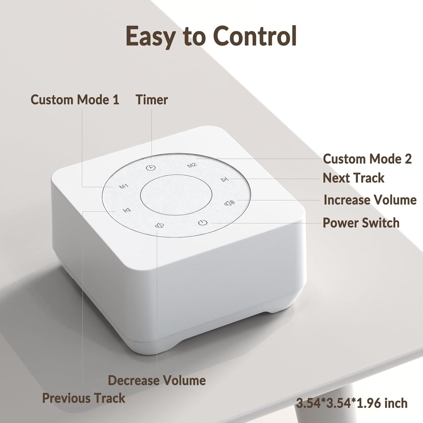 White Noise Sound Machine for Sleep 20 Soothing Sounds Noise Machine for 30 Level Volume 5 Timer Setting Favorite Setting Memory Function Touch Control Compact Portable for Adult/Baby (White)