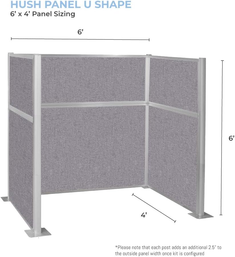 Versare Hush Panel Cubicle Kit | Workstation Partition Walls | Sound Dampening Cubicle Walls | Partitions for Desks