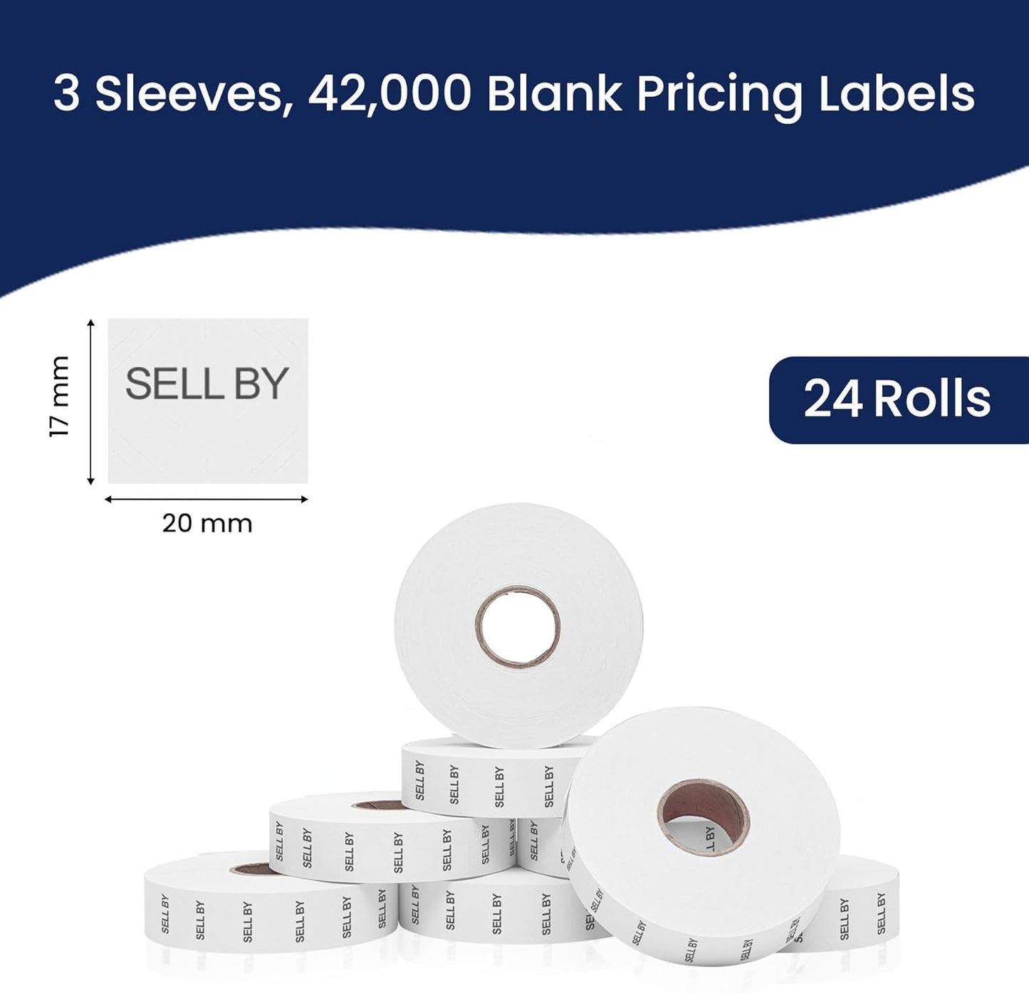 Perco Sell by Labels Pricing Labels for Monarch 1136 Price Gun -3 Sleeves 24 Rolls 42,000 Labels