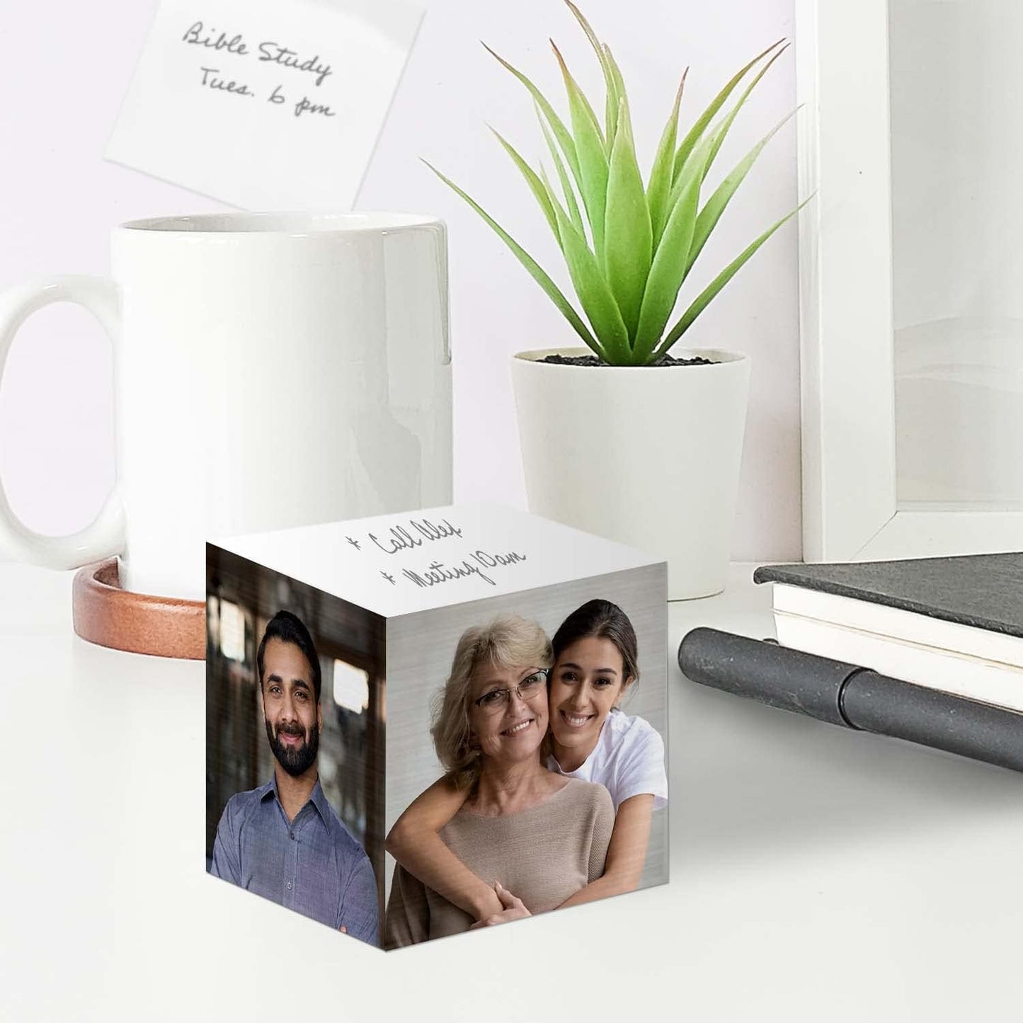 Custom Photo Sticky Note Cube / 600 Sheets / 2.75" Memo Block Printed on 4 Sides/Unique Photo Printed On Each Side