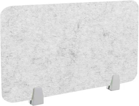 Icegrey Acoustic Desk Divider Privacy Panel Removable Sound Absorbing Desk Partition Board with 2 Clips for Student Call Centers Offices Braries Classrooms Library, Silver Grey, 19.5x15.6