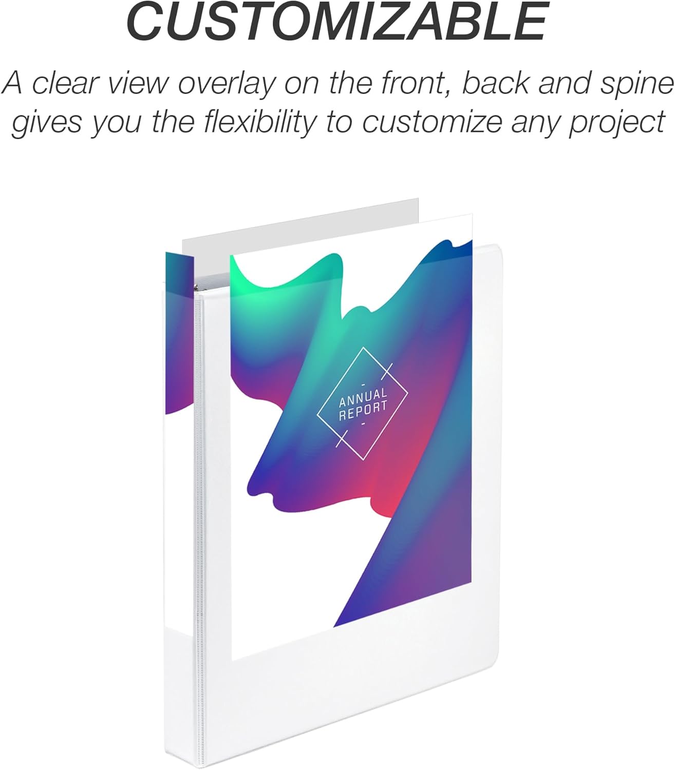 Samsill 1 Inch 3 Ring Binder, Made in USA, Economy Round Ring, Clear View Cover, 200 Sheet Capacity - for School, Home, Office - Pearl White