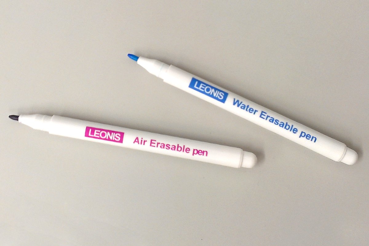 LEONIS 5 Water Erasable Fabric Marking Pen Blue & 5 Disappearing Ink Fabric Marking Pen [ 78008_78009 ]