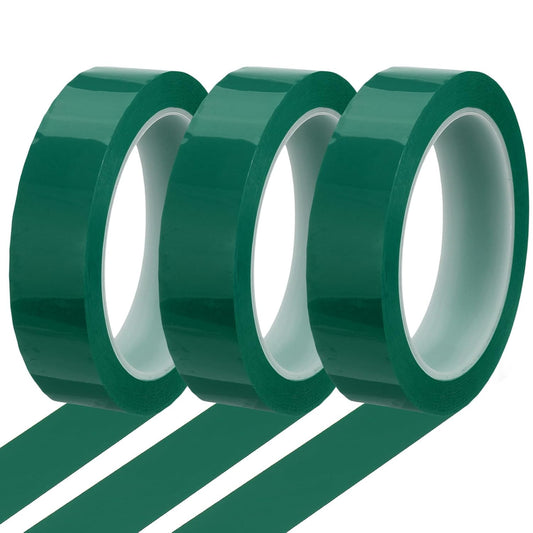 MECCANIXITY Whiteboard Tape 1" x 72 Yard Pinstripe Graphic Chart Line Grid Marking Tapes for Classroom Office Dry Erase Board Art, Green, Pack of 3