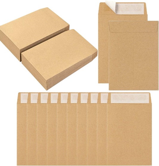 100 Pack Seed Envelopes Self-Adhesive Small Coin Envelopes Seed Storage Packets for Garden, Office or Wedding Gift (Kraft Brown, 3 1/4 ×4 1/2 inches)