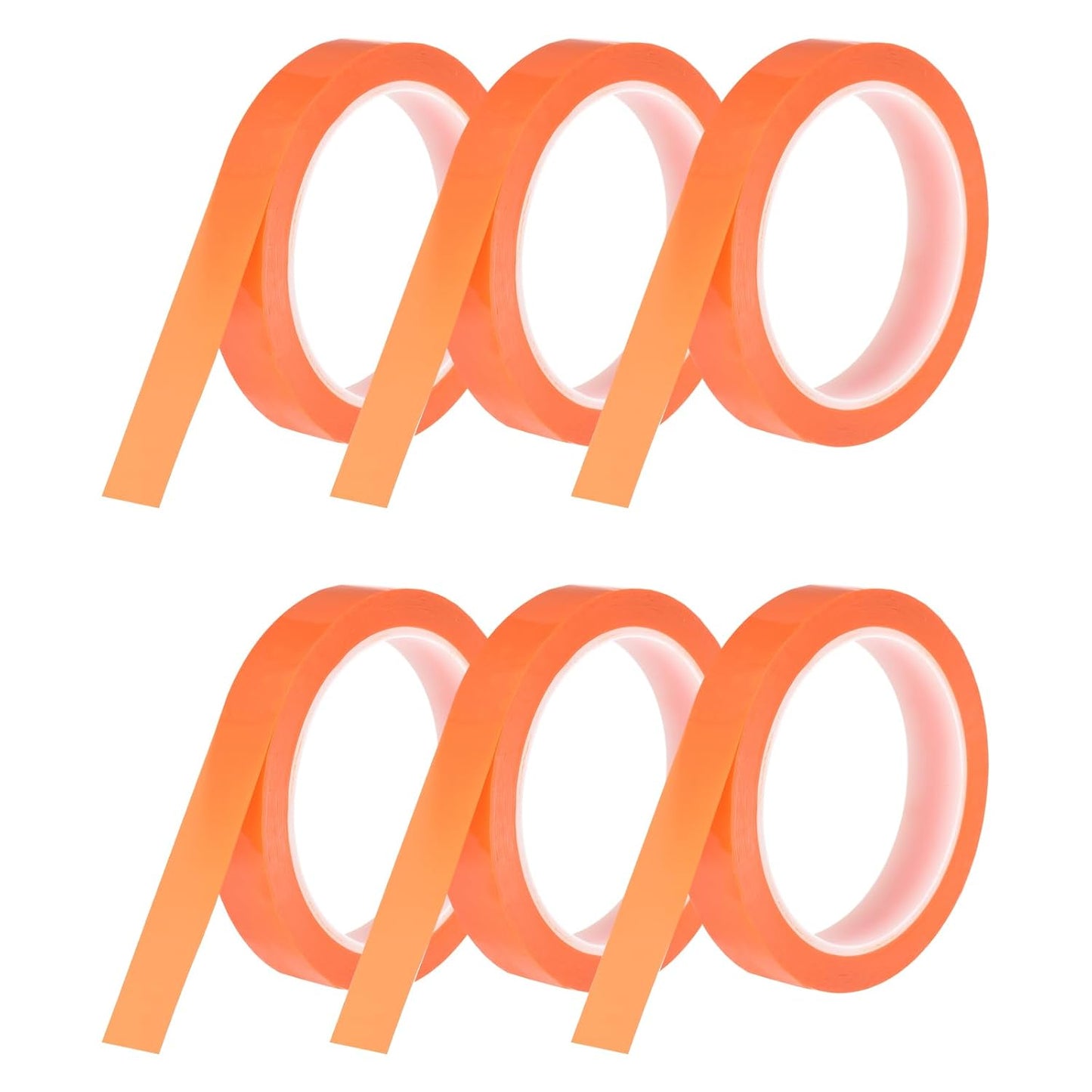 MECCANIXITY 6 Rolls Whiteboard Tape Graphic Chart Tape 18mm 54.7 Yard Art Tape Thin Self-Adhesive Pinstripe Tape Masking Tape for Gift Wrapping Craft Supplies, Orange