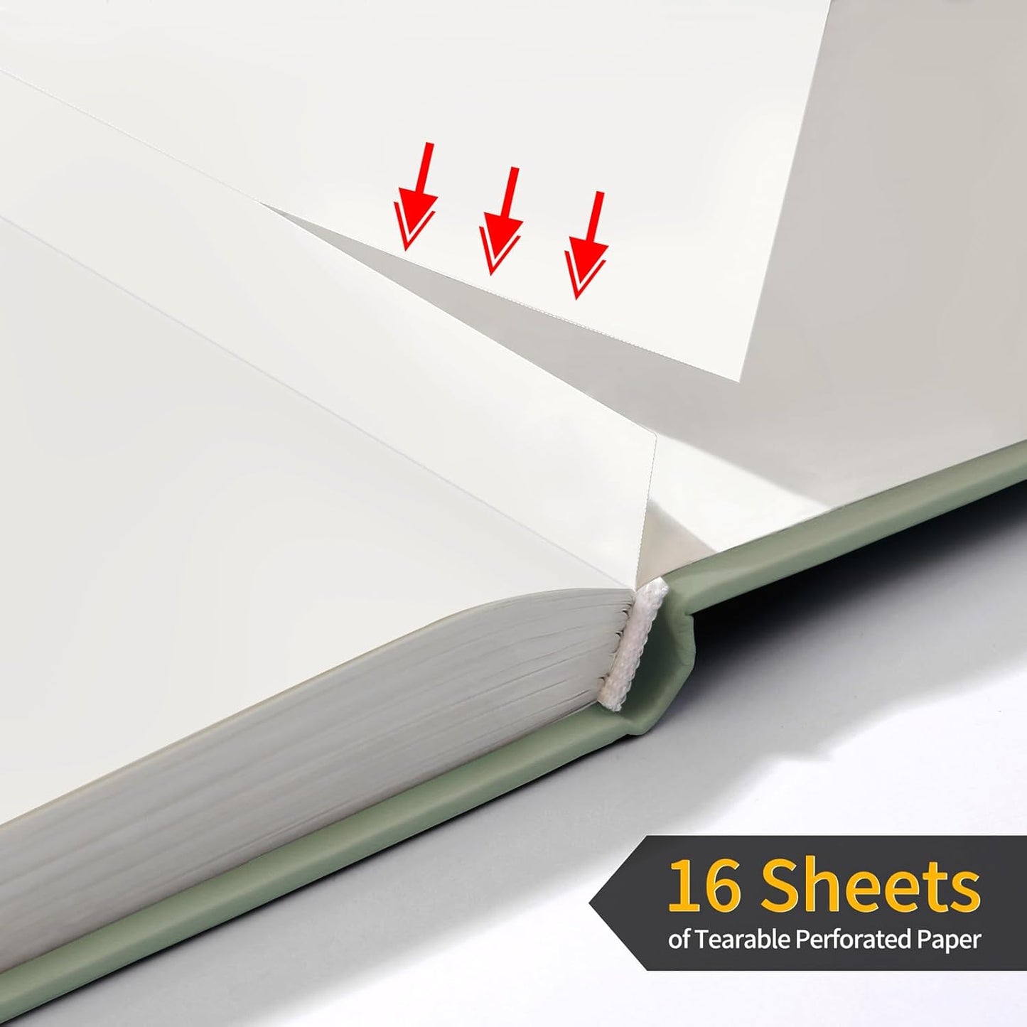 Annecy Blank Journal Notebook, Medium 5.5x 8.25, 160 Pages 100GSM Writing Paper, A5 Grey Green Faux Leather Cover with Pen Loop