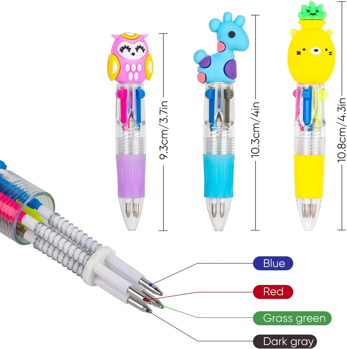 Multicolor Pen in One - Cute Pens for Kids - 60-Pack Multicolor Pens, Perfect for Birthdays and Children's Parties - Delightful Multi Color Pen Gifts