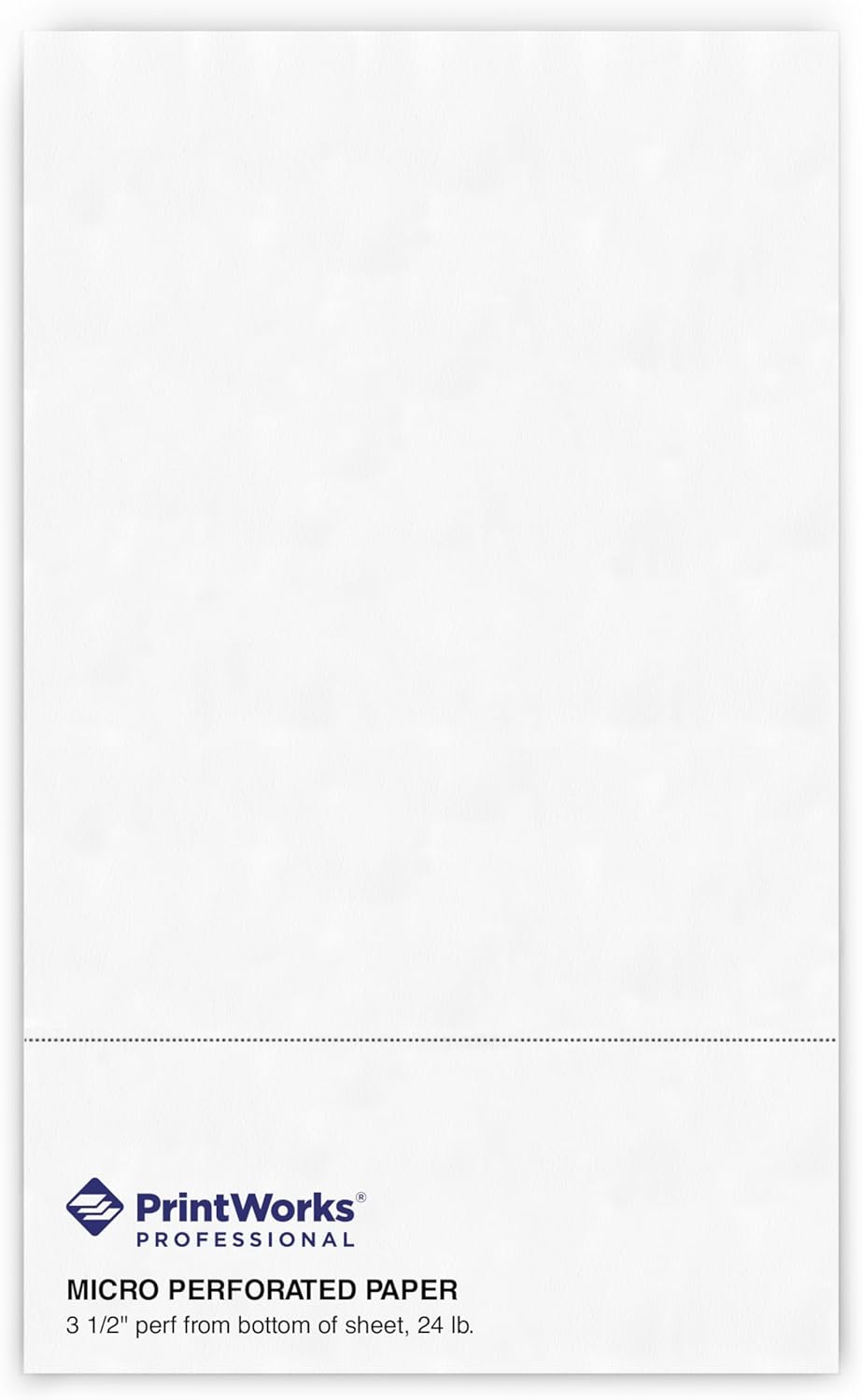 PrintWorks Professional 3 1/2" Horizontal Legal Perforated Paper 8.5” x 14” - Perfect For Statement Use - Made in the USA - 2500 Sheets - 24 lb - Printer Compatible - White (04173)