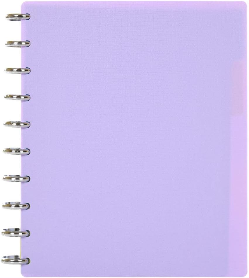 Talia Discbound Notebooks, Planner, Customizable, (yLavender w/Silver Discs, Midsize (7.5in x 9.75in))