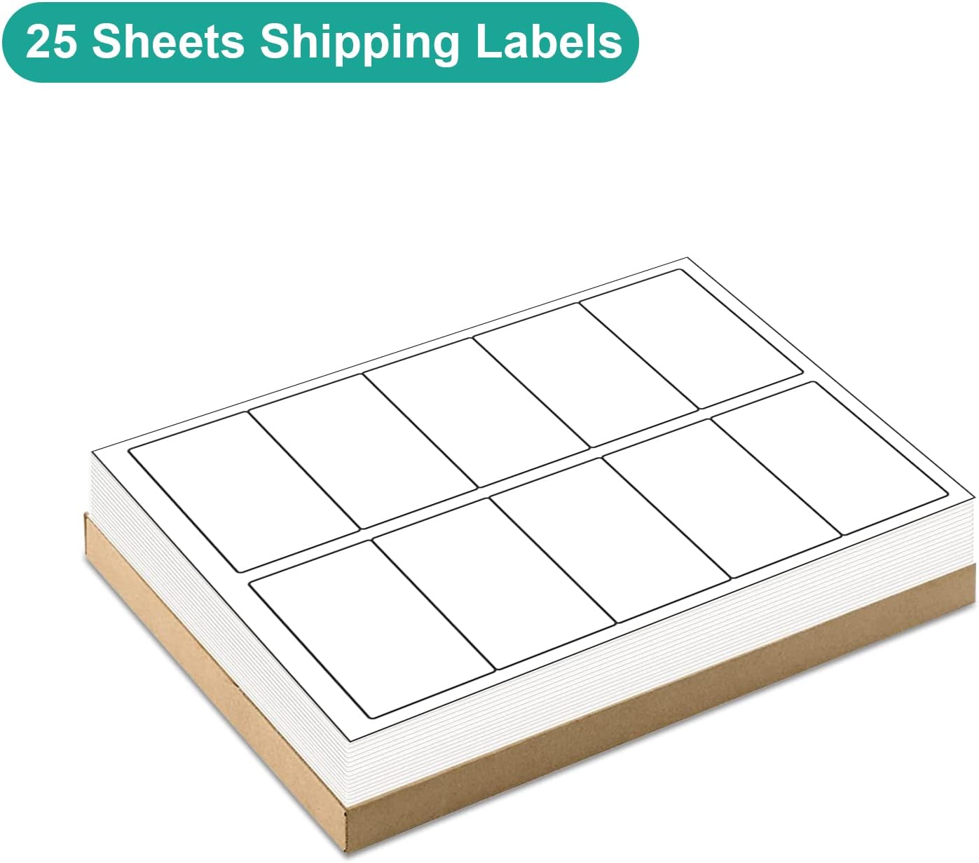 MFLABEL 2x4 Shipping Labels - 25 Sheets (250 Labels) for Laser & Inkjet Printers, 10-UP FBA Address Stickers, Matte White Self-Adhesive Mailing Labels for Packages, Boxes, envelopes