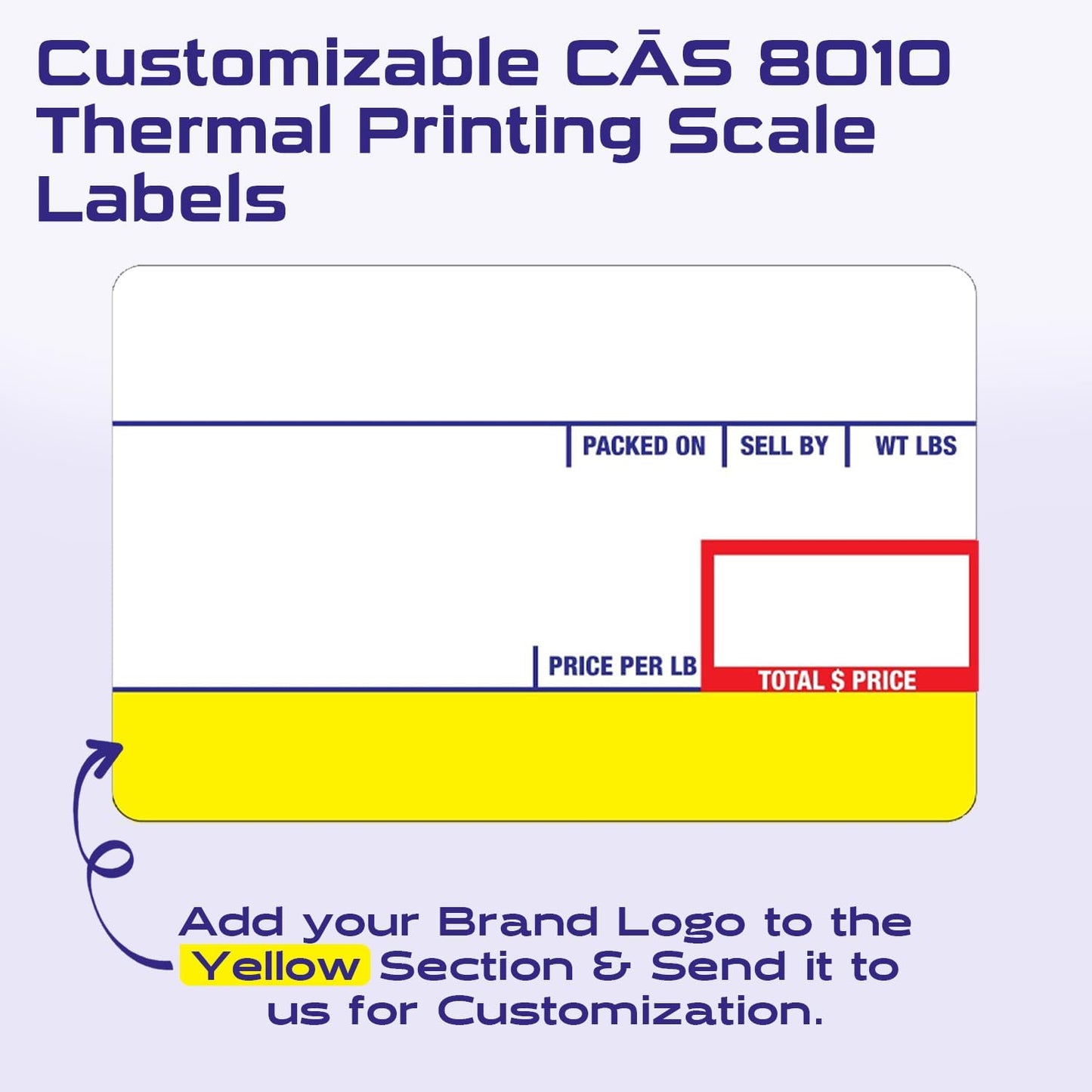 CEPRICO - Customizable CĀS Scale Labels - 96 Rolls of Thermal UPC Printing Scale Labels – Compatible with CĀS LST-8010 | Ideal for Supermarkets, Retailers and Grocery Stores