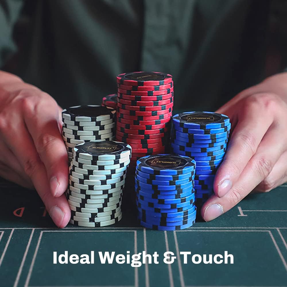 SLOWPLAY Nash Clay Poker Chips, 14 Grams Heavyweight Clay Composite, 40mm Large Chips in Bulk, Pack of 50 with Denomination of 50