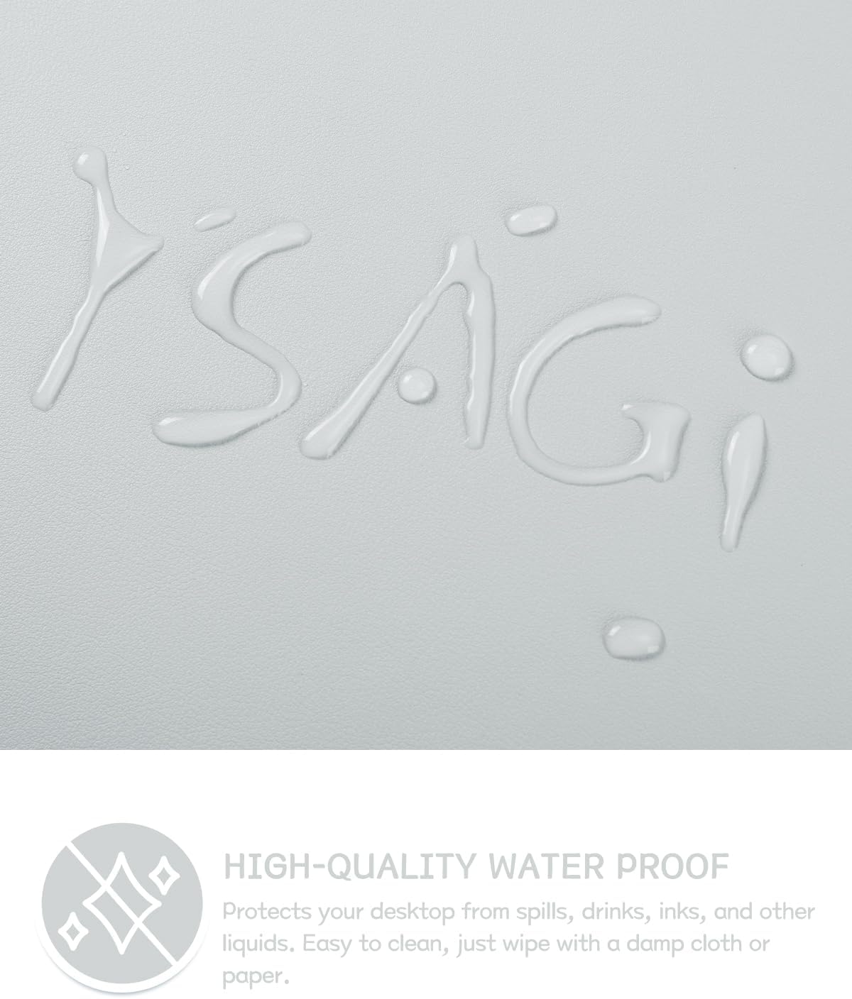 YSAGi Non-Slip Leather Desk Pad, Waterproof Laptop Computer Desk Keyboard Mat, Table Protector Blotter Mat, Large Mouse Pad for Office/Work/Home/Decor(Silver-Grey, 23.6" x 13.7")