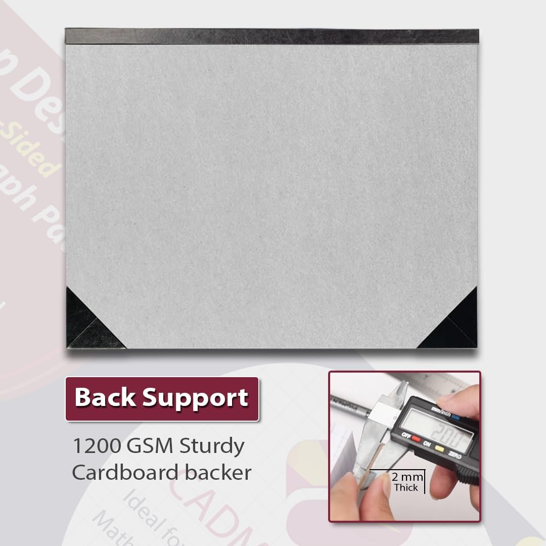 Premium Top Desk 22"x17" Large Graph Pad, Double-Side Quadrille Grid, 21-Gram Paper, 50 Sheets/Pad. Design & Drafting, Science & Math, Art & Illustration, Professional/Academic (4, White)