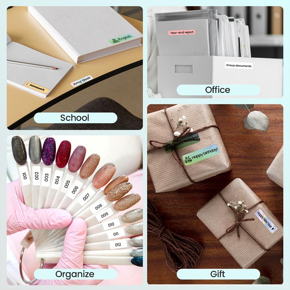 Phomemo D30 Label Maker Machine, Portable Bluetooth Mini Label Printer, Smartphone Handheld Thermal Sticker Small Labeler Multiple Templates Font Icon Inkless Custom Label for Home Kids School Items