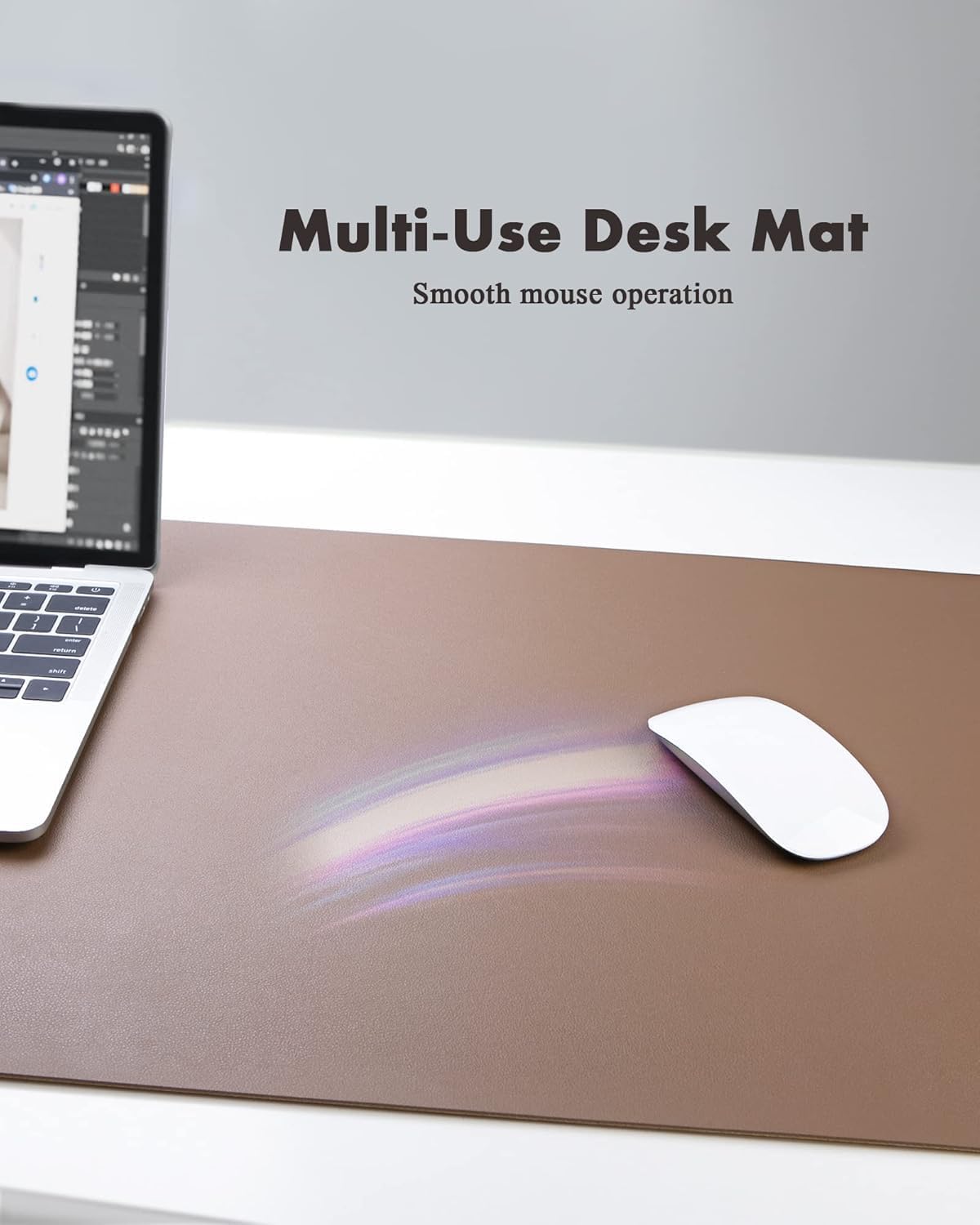 YSAGi Double-Sided Desk Pad, 31.5"x15.7"Leather Desk Mat, Eco Cork Desk Pad Protector,Large Mouse Pad,Waterproof Desk Blotter for Office/Home(Coffee)