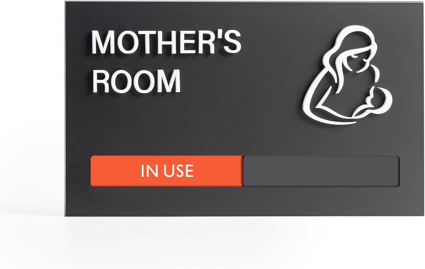 Mother's Room Sign - Breastfeeding Door Sign Available or In Use Slider -Privacy and Room Status Indicator Signs