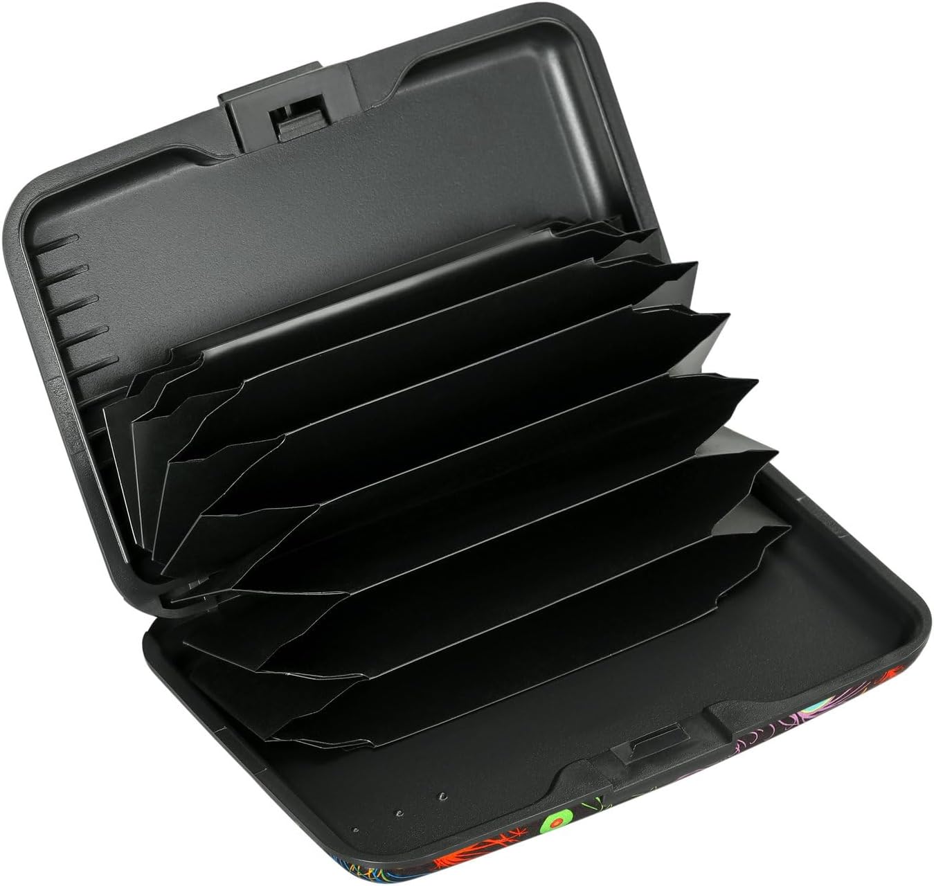 ELFISH Mini RFID Aluminum Wallet Credit Cards Holder Business Card Case Metal ID Case for Men Women (Feather)