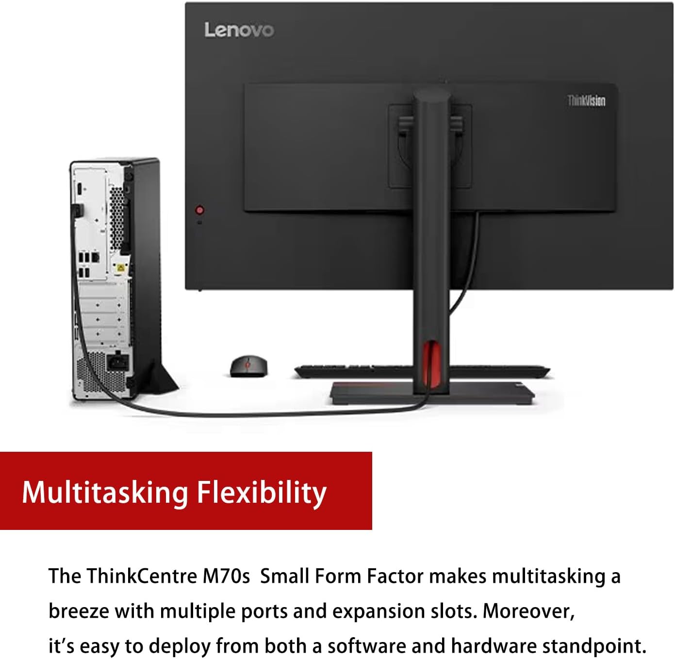 Lenovo ThinkCentre M70s Small Form Factor Business Desktop, Intel 20-Core i7-14700, 64GB DDR5, 2TB SSD, HDMI, DP, Wi-Fi 6, Wired KB & Mouse, Win 11 Pro, Bundle with ADATA UC310 64GB USB Flash Drive