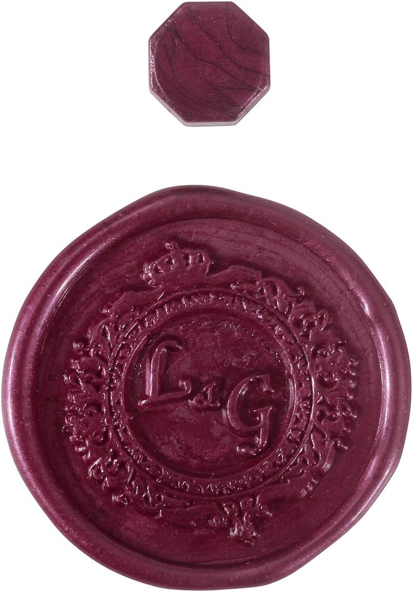 Red Sealing Wax Beads, Yoption 300 Pieces Octagon Wax Seal Beads Kit with 2 Melting Spoon and 4 Candles for Seal Stamp (Sauce red)