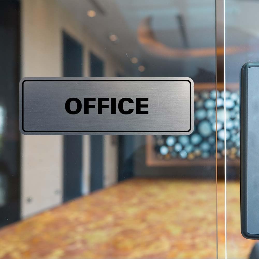 Signs ByLITA Standard Office Sign - Professional Business Signage - Easy to Install (Walnut) - Small 5 Pack