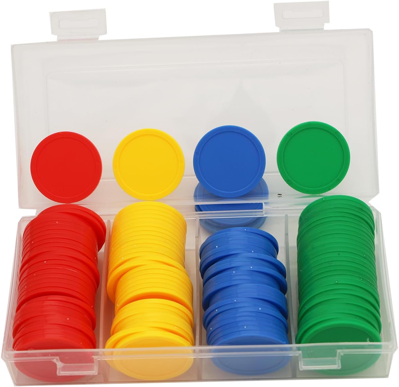 35MM/1.37-inch Box of 120 Counting Coins for Poker Chips and Game Coins (Red+Yellow+RoyalBlue+Green, 35MM/1.37-inch)