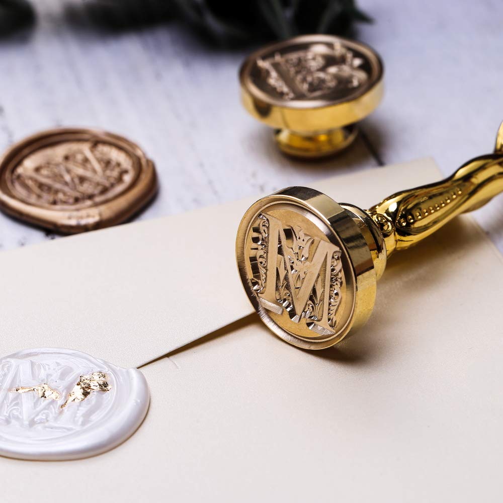 Letter I Alphabet Sealing Wax Stamp, Initial I Wax Seal Stamp, Gold