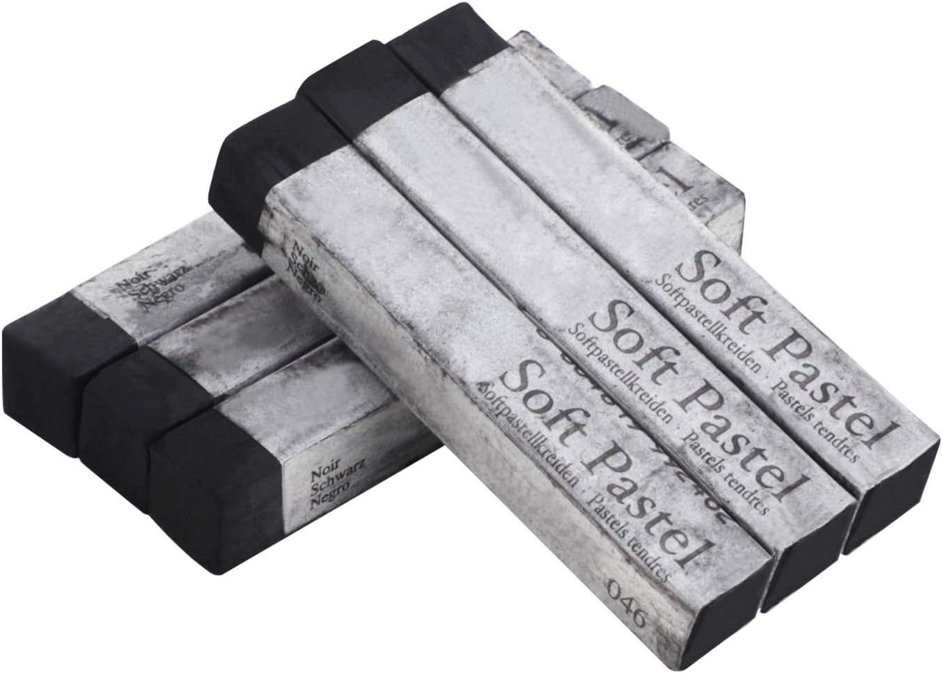 6pcs Soft Pastels Set Artist Grade Square Chalk Pencils Drawing Pastel Stick Painting Sketching Tool for Kids Students Artists Beginners (Black)