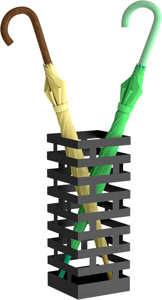 Umbrella Holder for Indoor Entryway,Metal Umbrella Stand with Removable Water Tray and Hooks, 16.2 Inch Umbrella Rack Storage for Home, Office, Hotel