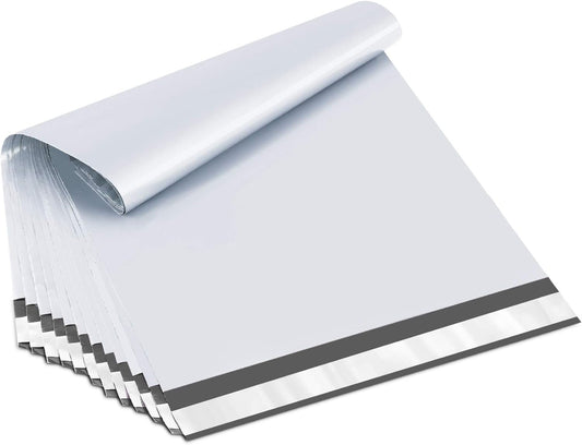 UCGOU Poly Mailers 10x13 Inch White 200 Pack Shipping Bags #4 Strong Mailing Envelopes Boutique Packaging Postal Self Seal Adhesive Waterproof and Tear Proof Small Business for Clothes Books