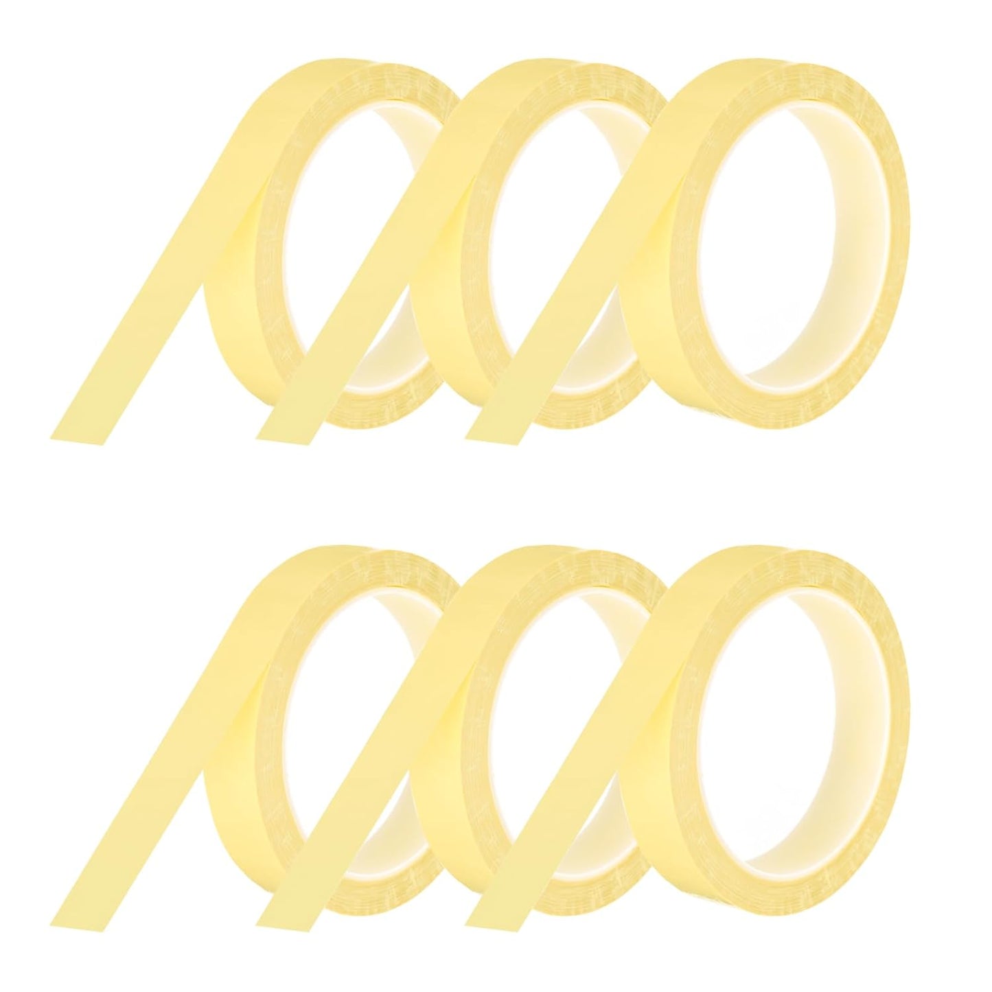 MECCANIXITY 6 Rolls Whiteboard Tape Graphic Chart Tape 20mm 54.7 Yard Art Tape Thin Self-Adhesive Pinstripe Tape Masking Tape for Gift Wrapping Craft Supplies, Light Yellow