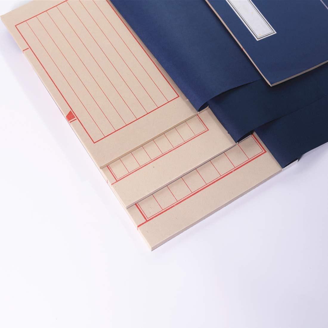 KYMY Half Sheng Shu Xuan Paper/Calligraphy Kanji Small Script Book, Lettering Writing Drawing Paper with Vertical Line, Yellow: 6.3 x 10.3 Inch, 20 Sheets