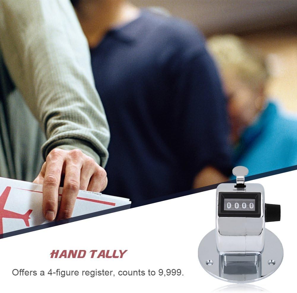 5 Pack Number Counter, Mechanical Counter, 4 Digit with Counter Clicker, Counting Clicker for Golf, Clicker Counter Handheld, Fish Counters for Fishing, Sports (5)