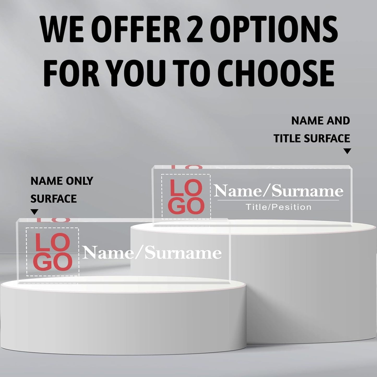 Custom Name Plate for Desk | Personalized Logo Desk Name Plate | Personalized Boss Employee Teacher Appreciation Gifts | Acrylic Name Plate Office Desk Accessories