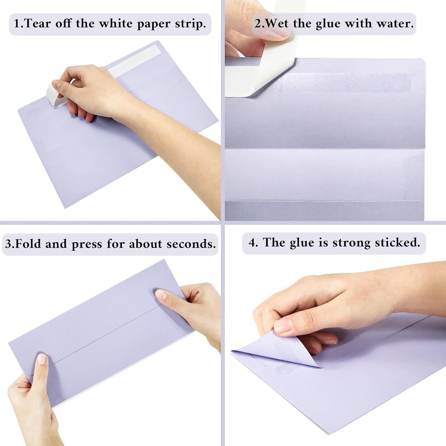 100 Pack #10 Business Envelopes, Light Purple Standard Envelopes Self Seal, Letter Size Mailing Envelopes for Checks Letters Invoices Statements Birthday Graduation Wedding, 4 1/8 x 9 1/2 Inch