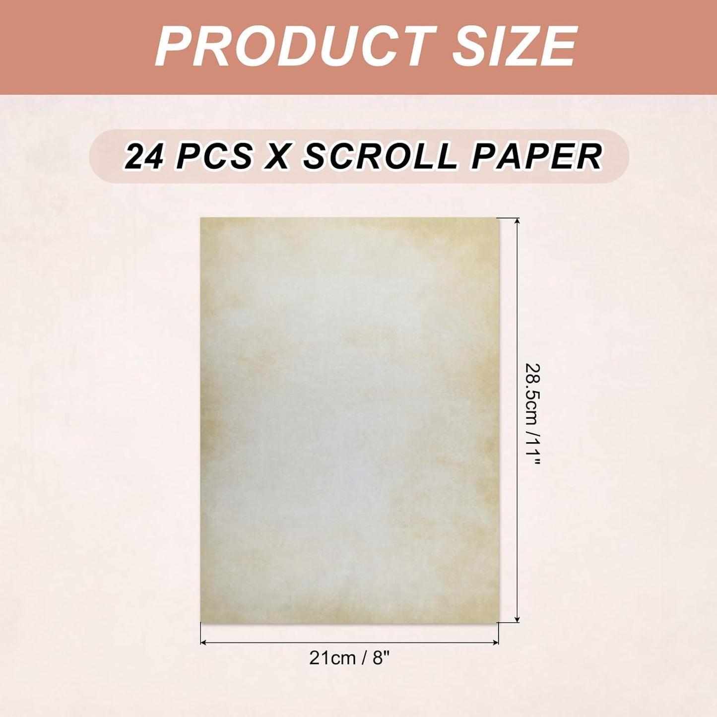 MECCANIXITY 24 Sheets Vintage Cotton Paper Printer Edge Paper Thick 120 GSM, Classic for Letter Writing, Invitations, Wedding-8 x 11 Inch,Textured White