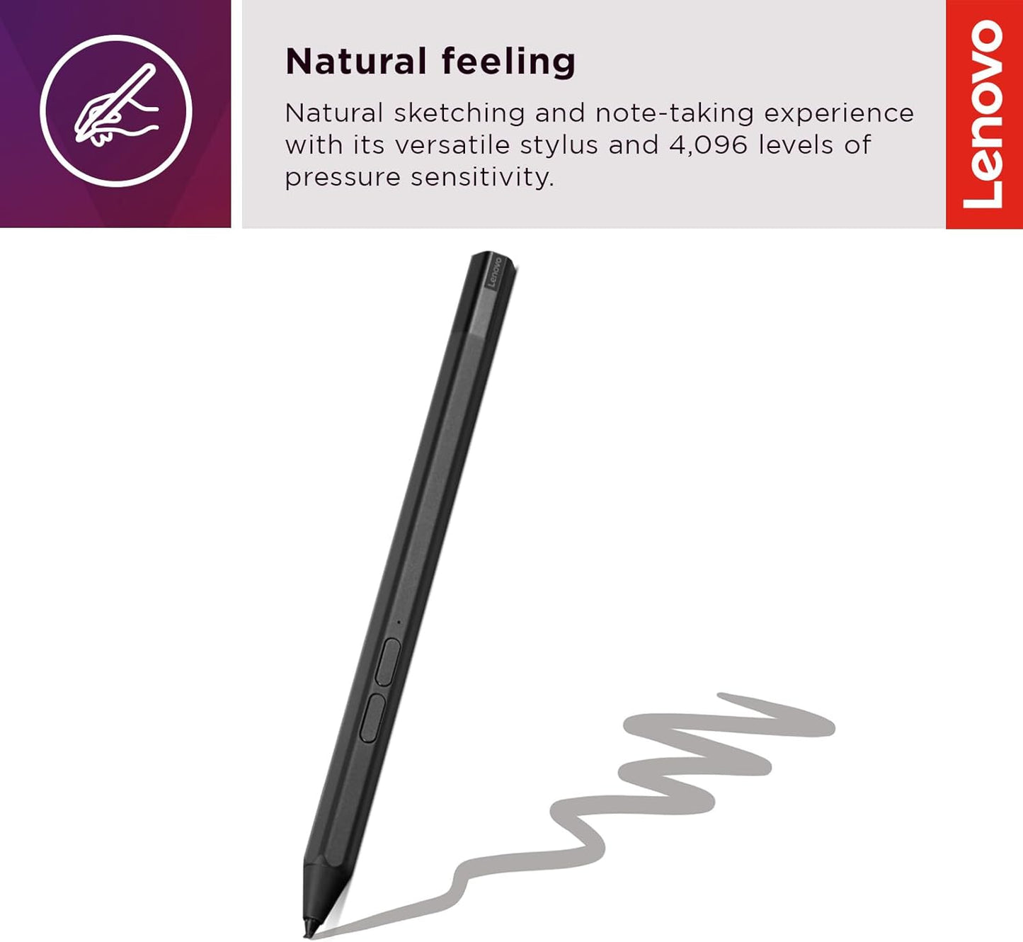 Lenovo Precision Pen 2 (Laptop) – USB-C Charging – Tilt Recognition & Yoga Laptop Sleeve 14 Inch Notebook/Tablet Compatible with MacBook Air/Pro