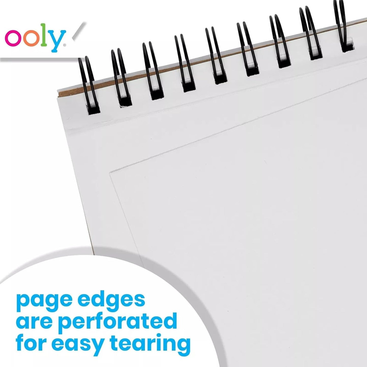 OOLY DIY Cover Small Sketchbook, 5 x 7.5 Inches, White Paper Sketchbook, Drawing Book for Kids, Adults and Artists, Great Drawing Pad for Gel Pens, White Pencils, Back to School Supplies